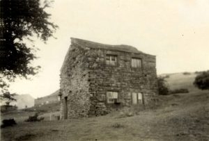 Black and white photograph showing Little Gib Hill Farm taken in 1953
