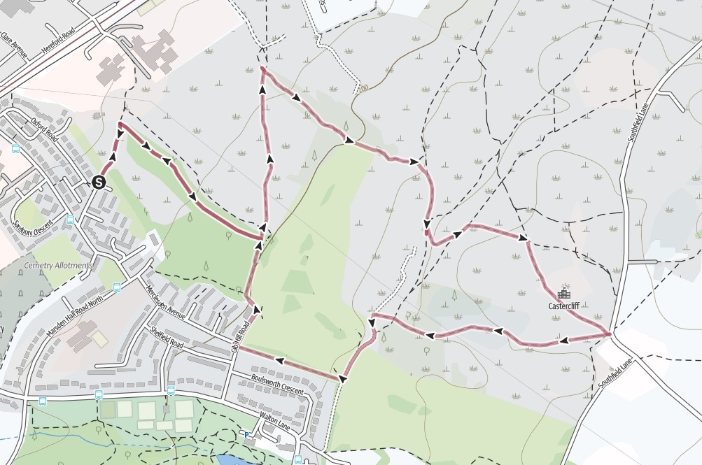 A map of the nature reserve showing the route for the circular walk